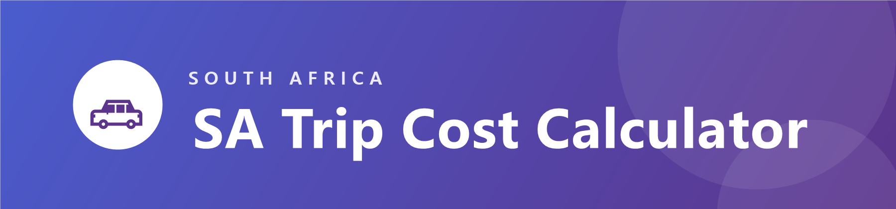 SA Trip Cost Calculator — fuel, toll and running cost calculator for South Africa